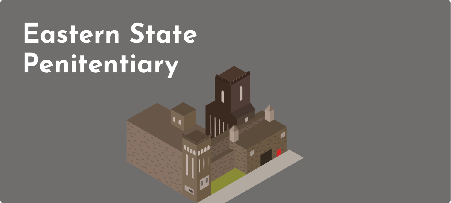 Drexel Student Location - Gray Background Isometric Digital Rendering of Eastern State Penitentiary - Grid Item 4