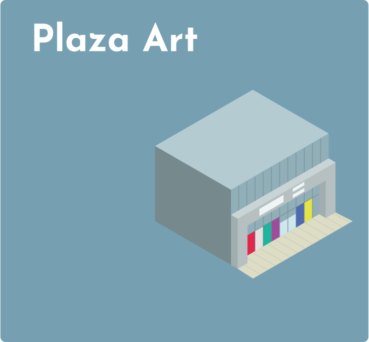 Drexel Student Location - Light Blue Background Isometric Digital Rendering of Plaza Art Store - Grid Item 7